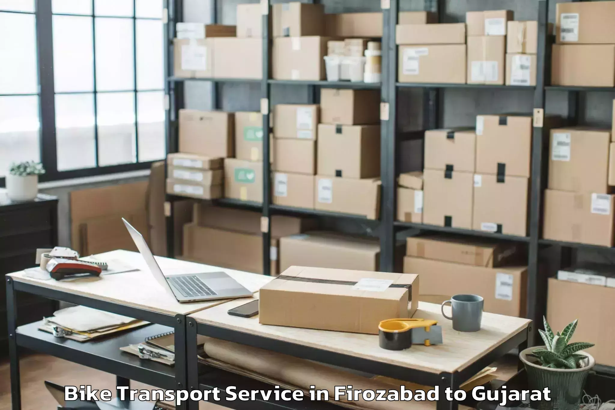 Leading Firozabad to Sutrapada Bike Transport Provider